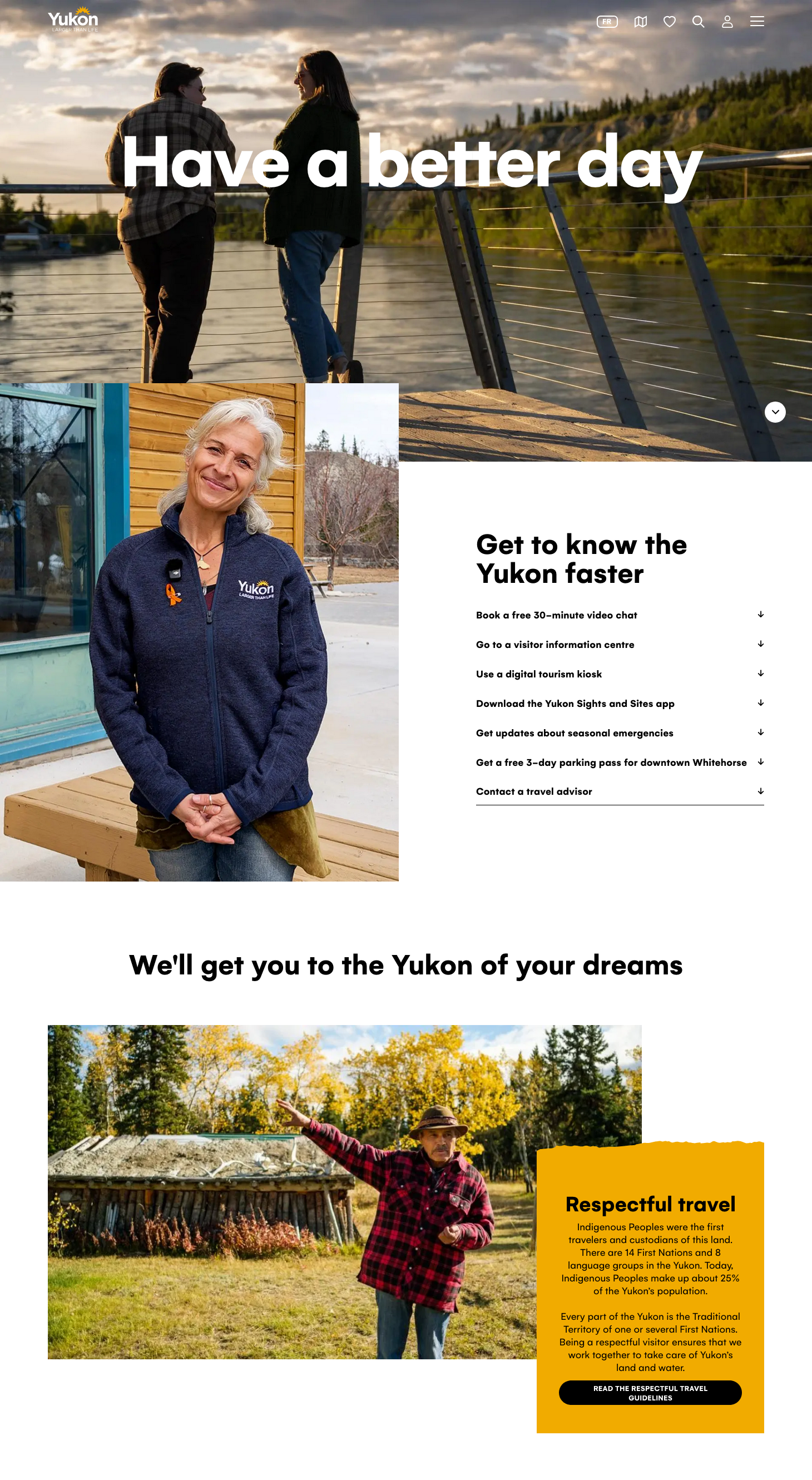 Have a Better Day campaign landing page on travelyukon.com